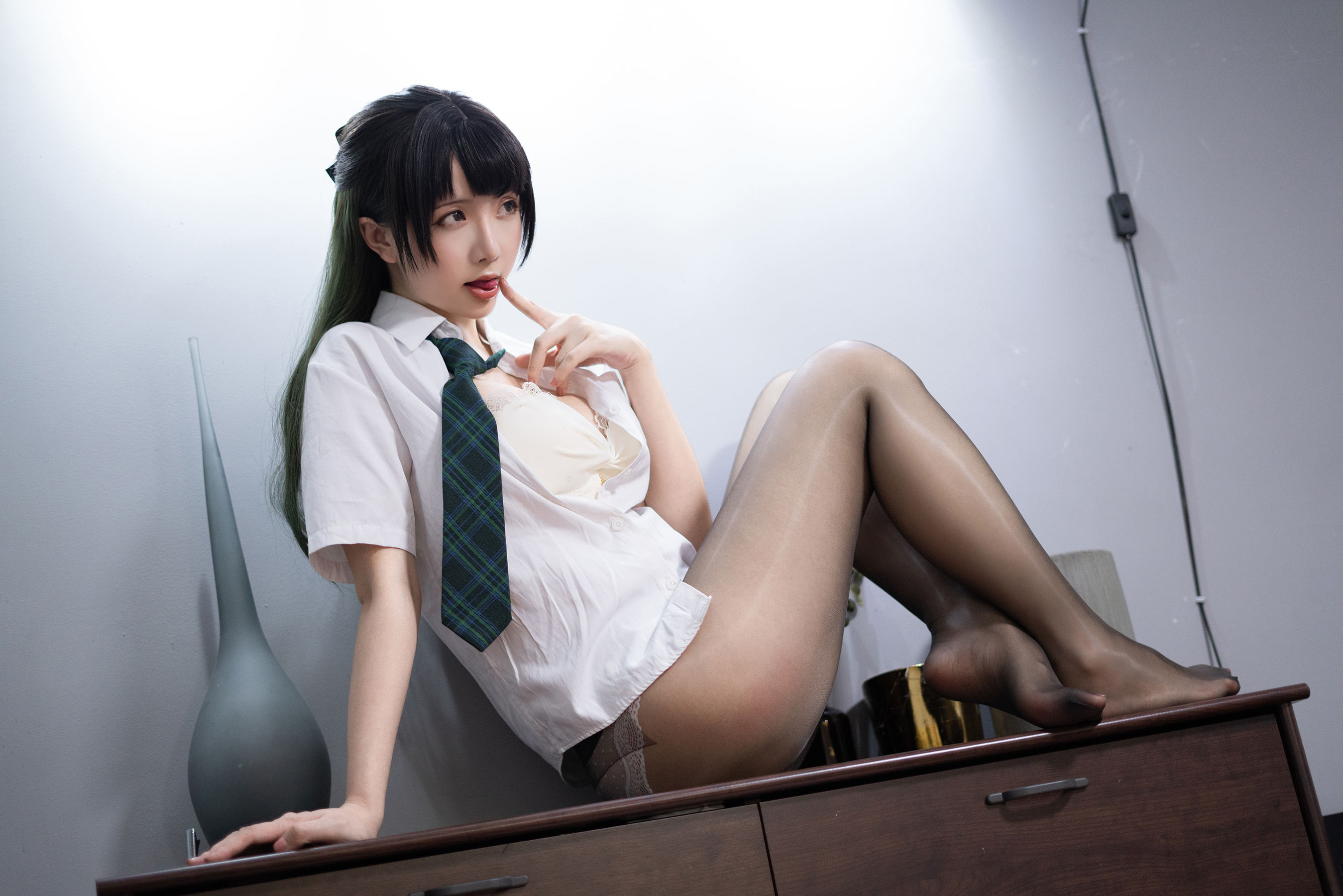 [COS写真]星之迟迟–JK-绿插图1